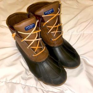 Sperry Duck Boot Waterproof Leather Rubber Boot Size 10 Women’s